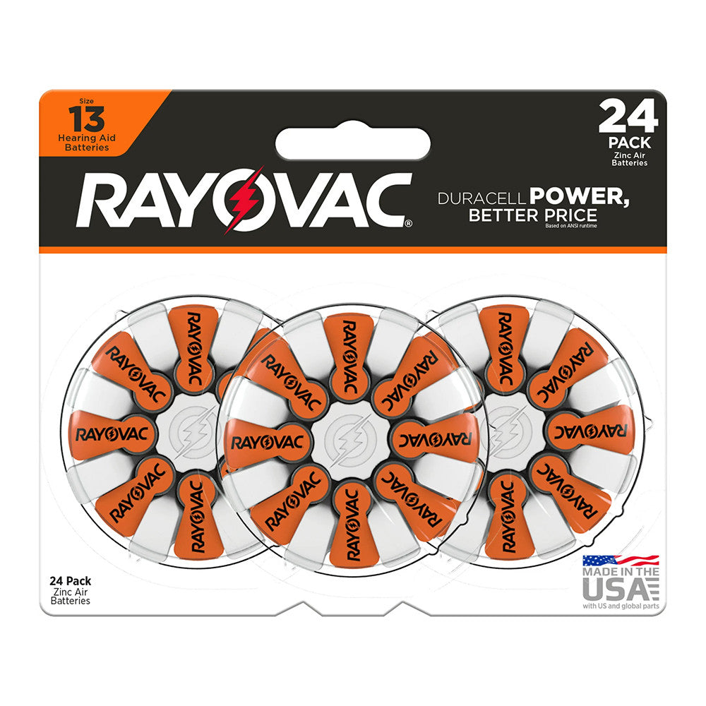 Rayovac Size 13 Hearing Aid Batteries, 24 Ct