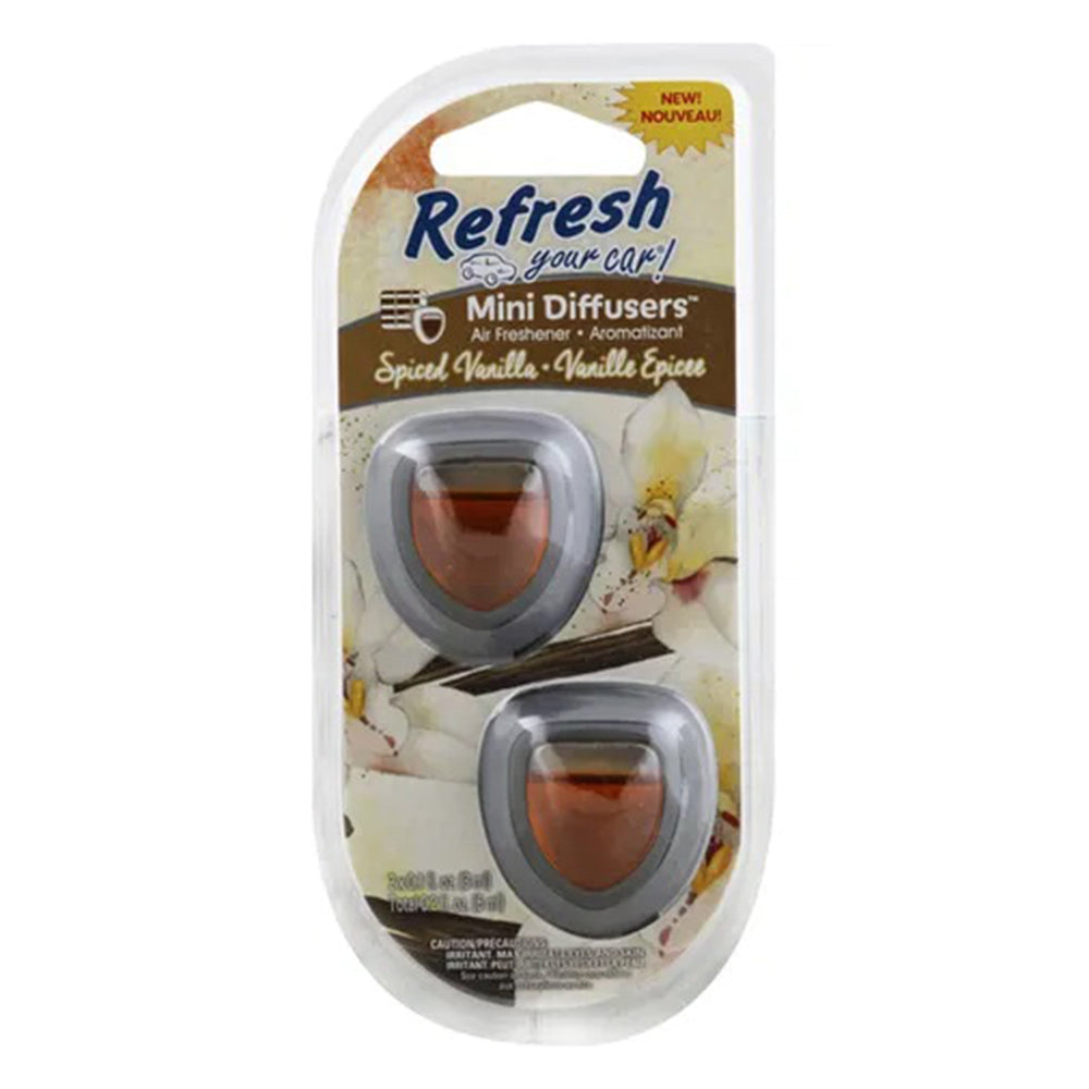 Refresh Your Car Air Fresheners Spiced Vanilla Minu Diffusers Auto Vent Sticks 2 Piece 1Ea