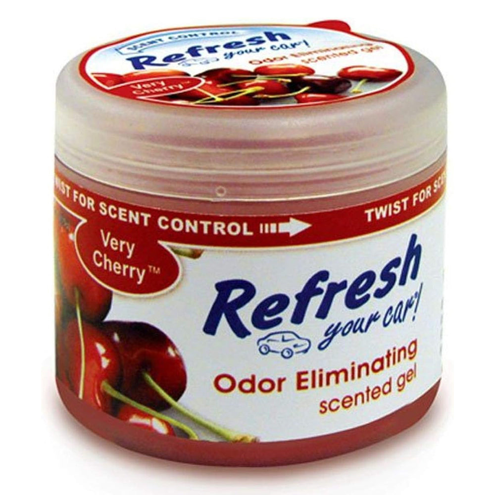 Refresh Your Car Odor Eliminating Scented Very Cherry Gel Car Air Freshener 4.5Oz