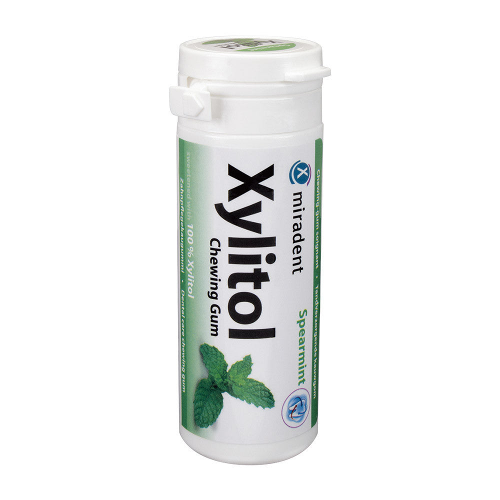 Miradent Xylitol Sugar Free Chewing Gum, Spearmint, 30 Ea
