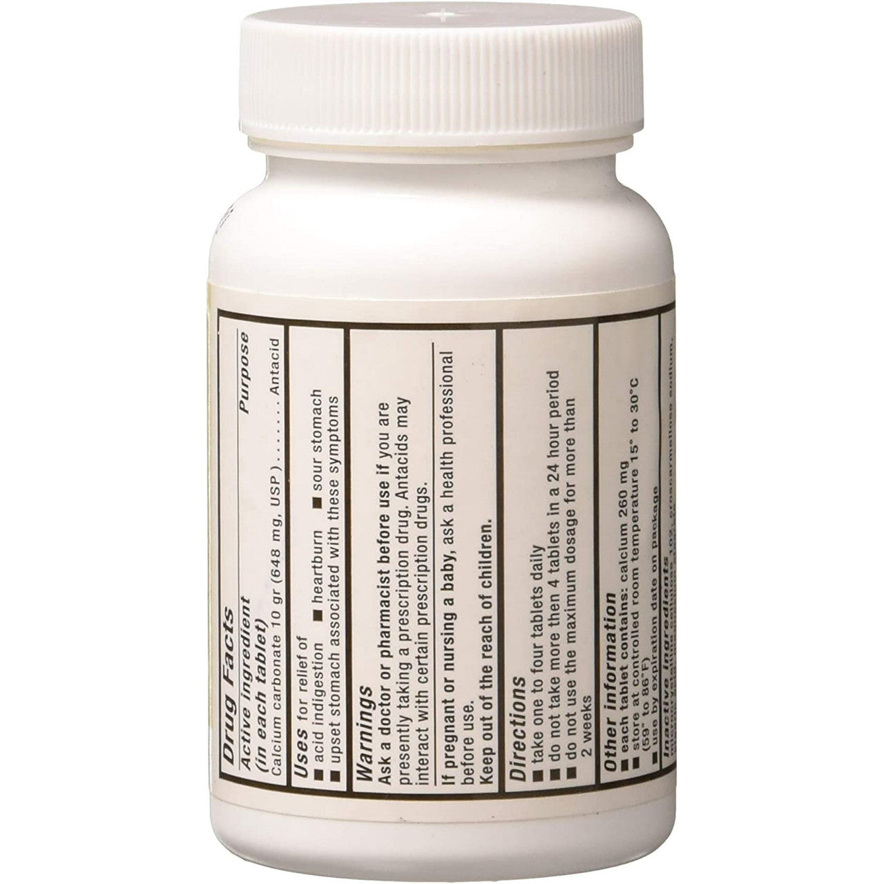 Pharbest 10 Grains Calcium Carbonate Antacid Supplement Tablets, 1000 Ea