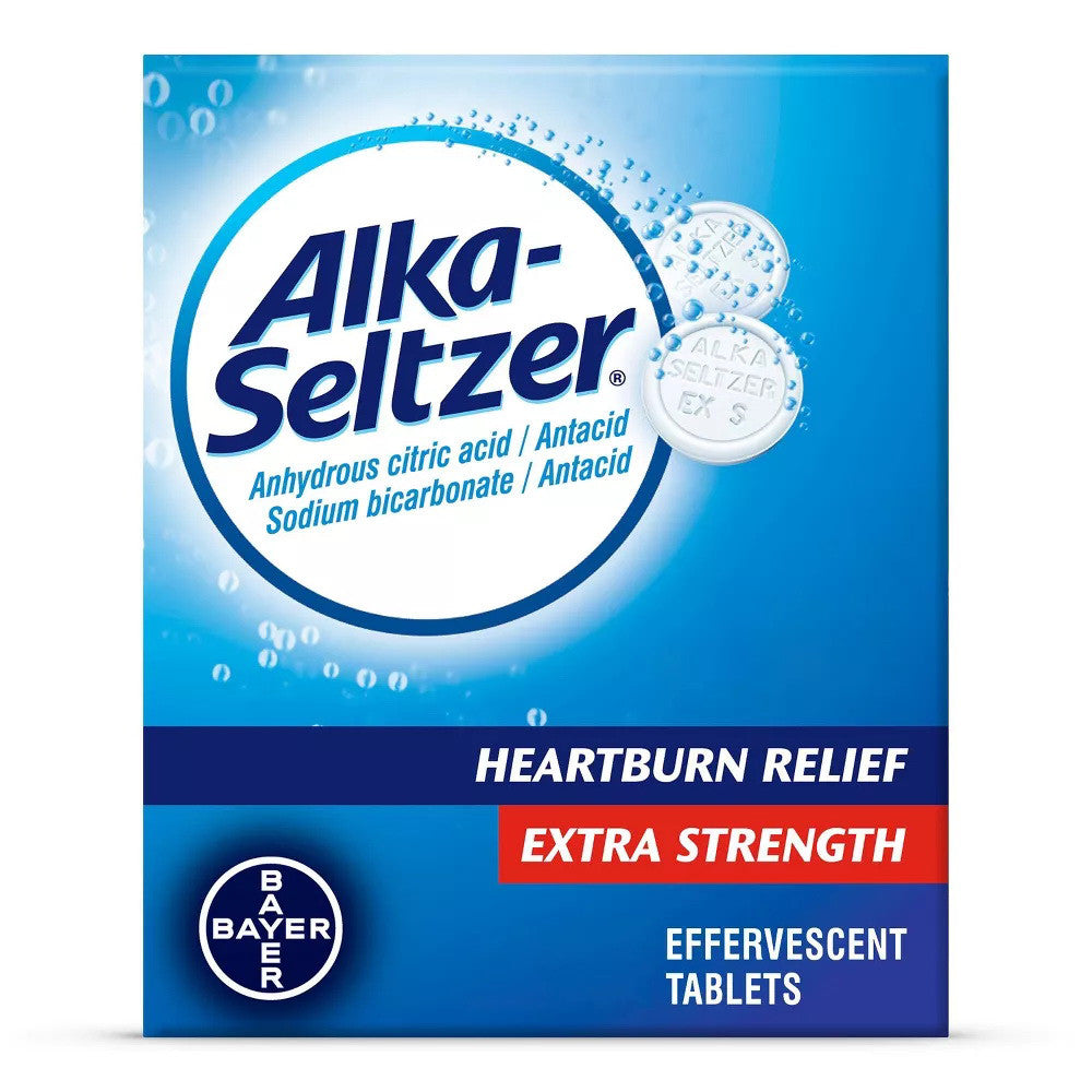 Alka Seltzer Extra Strength Antacid Heartburn Effervescent Tablets, 24 Ea
