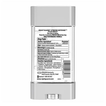 Right Guard Xtreme Defense Antiperspirant Deodorant Gel, Fresh Blast, 4 Oz