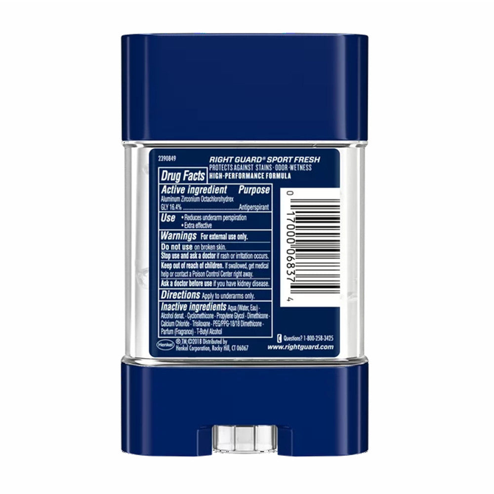 Right Guard Sport Clear Gel Anti Perspirant Deodorant Fresh, 3 Oz