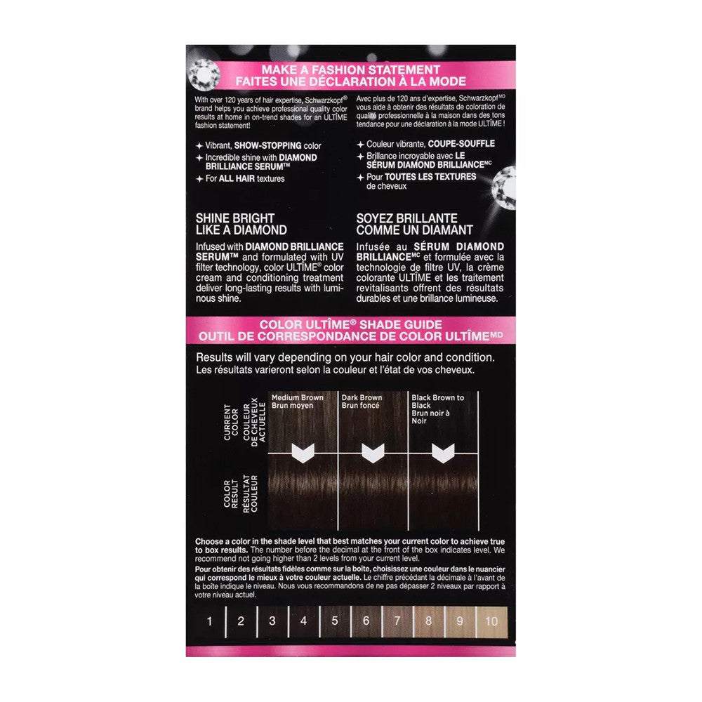 Schwarzkopf Ultime Permanent Hair Color 3.8, Velvet Brown, 1 Ea