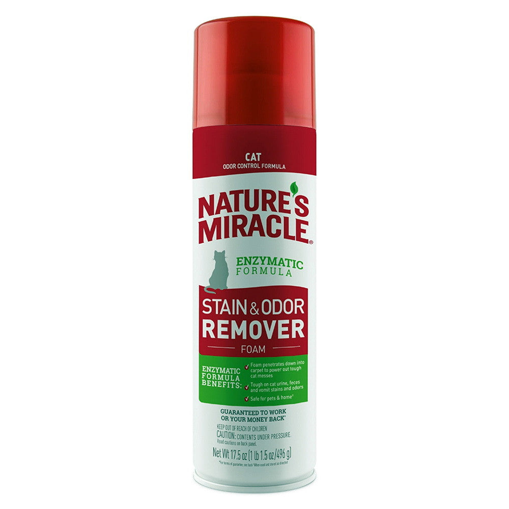 Natures Miracle Cat Stain and Odor Remover Foam Aerosol, 17.5 Oz
