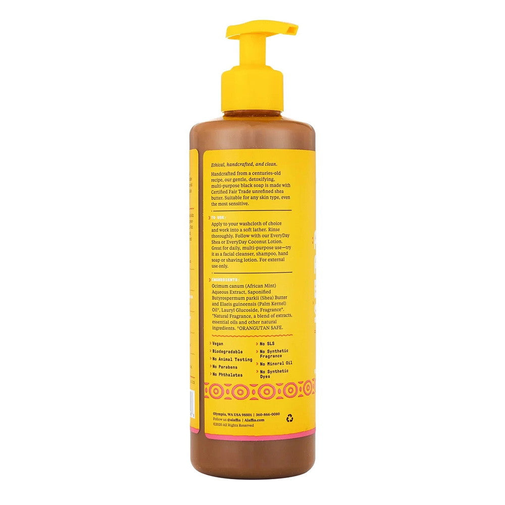 Alaffia Authentic African Black Soap with Rosewater Peony, 16 Oz