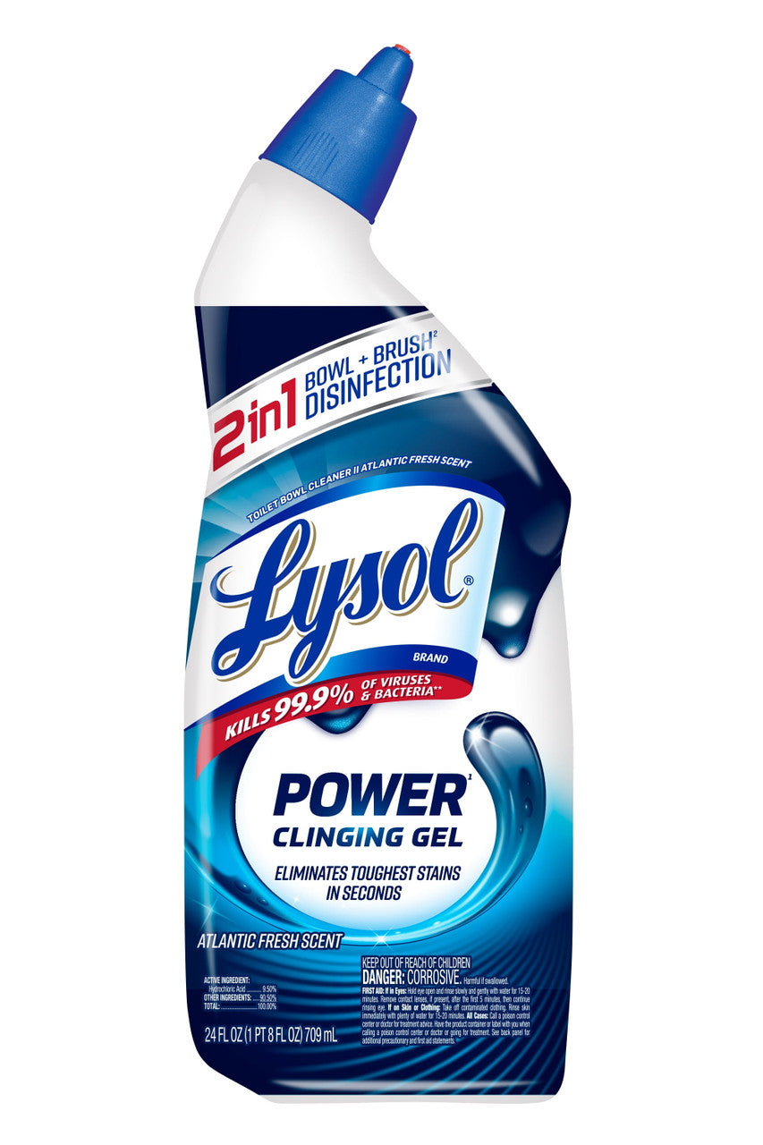 Lysol Toilet Bowl Cleaner Gel, For Cleaning and Disinfecting, Stain Removal, 24 Oz