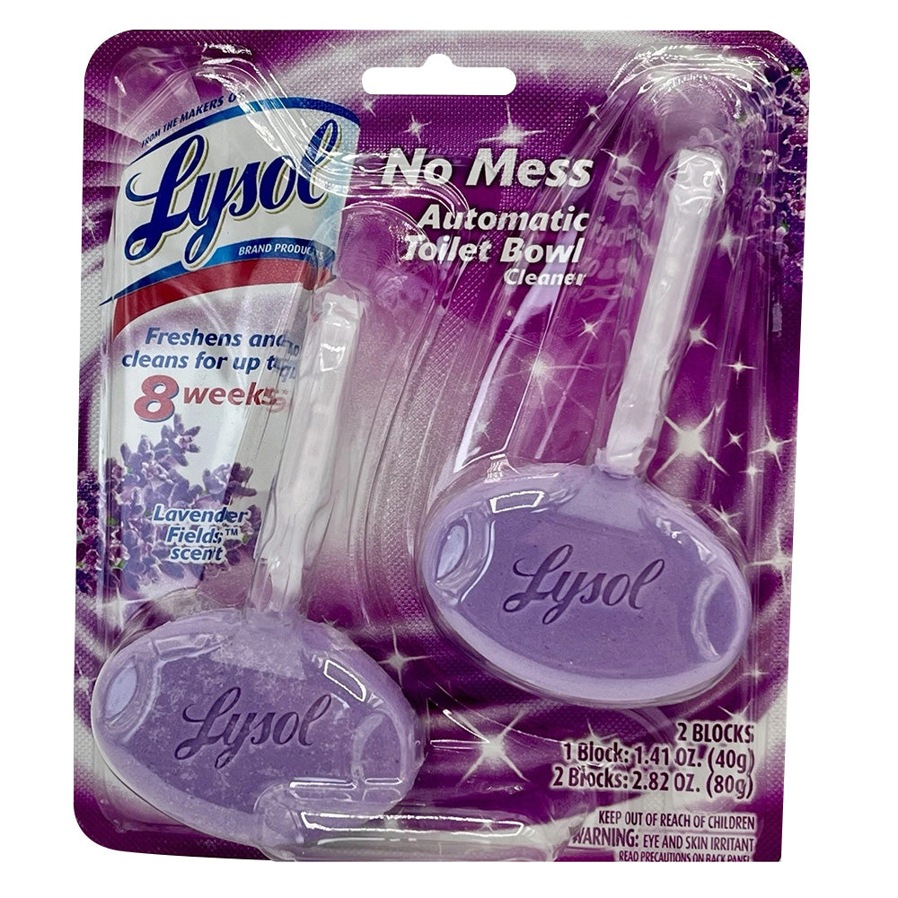 Lysol Lavender Fields Scent No Mess Automatic Toilet Bowl Cleaner 1.41Oz (40g) 2Ea