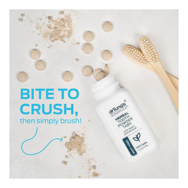 DrTungs Herbal Tooth Powder Tablets with Neam and Miswak, Spearmint, 100 Ea