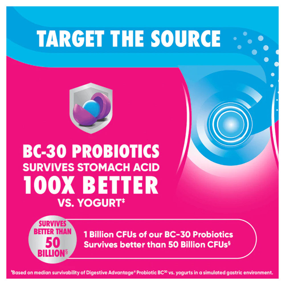 Schiff Digestive Advantage Daily Probiotic Plus Gas Defense Capsules, 32 Ea