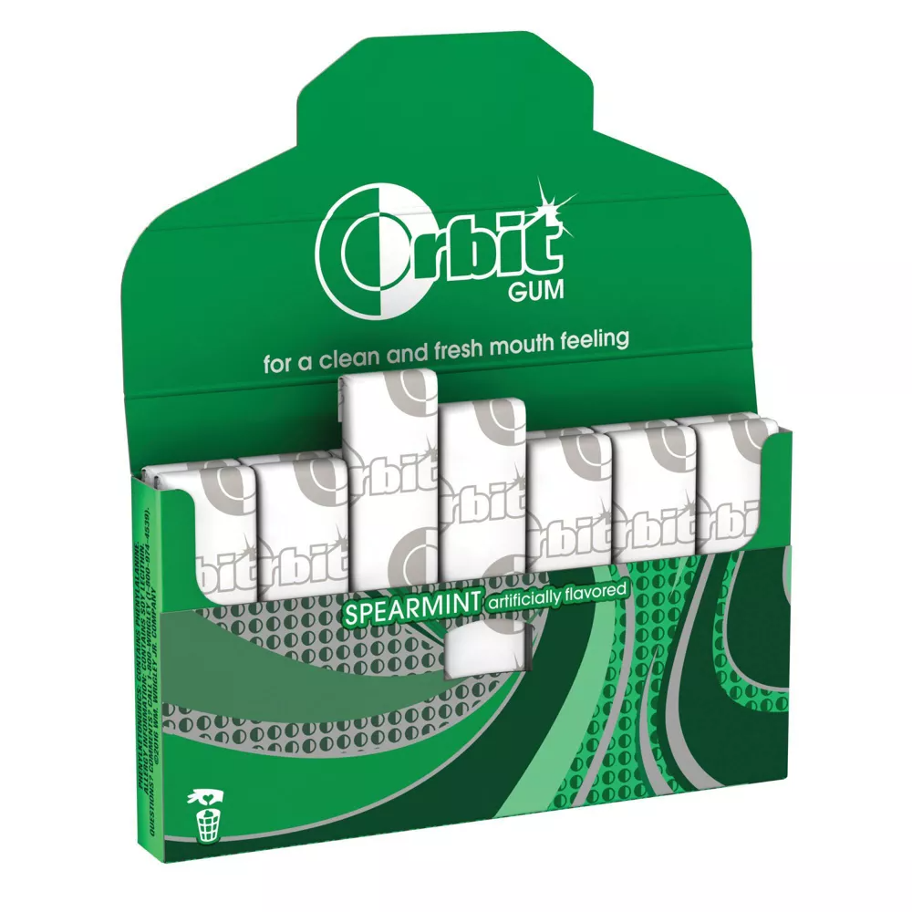 Orbit Spearmint Sugar Free Chewing Gum, 14 Ea, 12 Pack