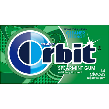 Orbit Spearmint Sugar Free Chewing Gum, 14 Ea, 12 Pack