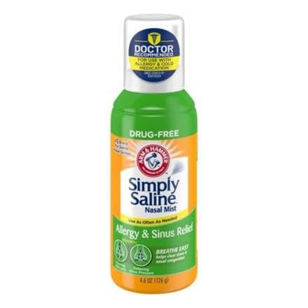 Simply Saline Nasal Mist for Allergy and Sinus Relief 4.6Oz (126g)