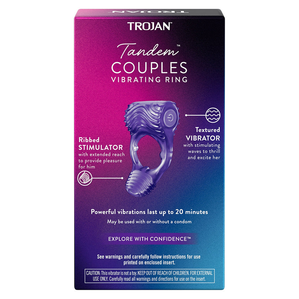 Trojan Vibrations Tandem Couples Vibrating Ring for Personal Massager, 1 Ea