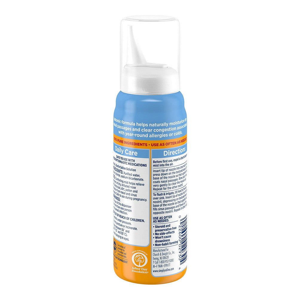 Simply Saline Sterile Nasal Mist, Super Size, 3 Oz