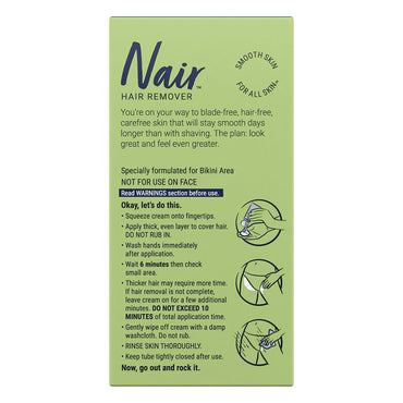 Nair Hair Remover Bikini Cream With Green Tea, Sensitive Formula - 1.7 Oz