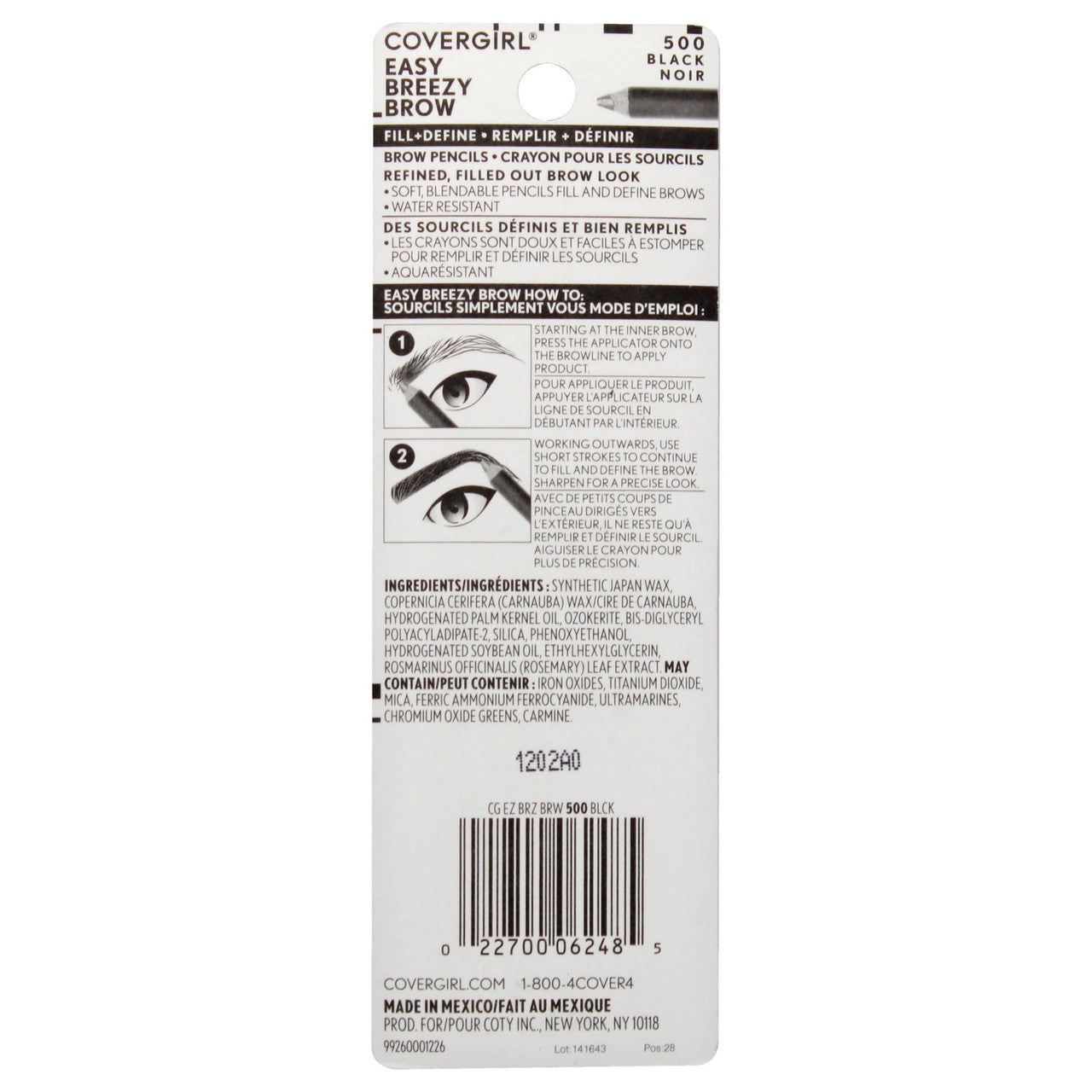 Cover Girl Brow And Eye Makers Brow Shaper And Eyeliner, Midnight Black #500 - 1 Ea