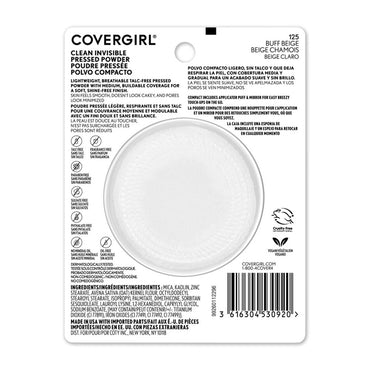 Covergirl Clean Pressed Powder 125, Compact Buff Beige, 0.38 Oz, 1 Ea