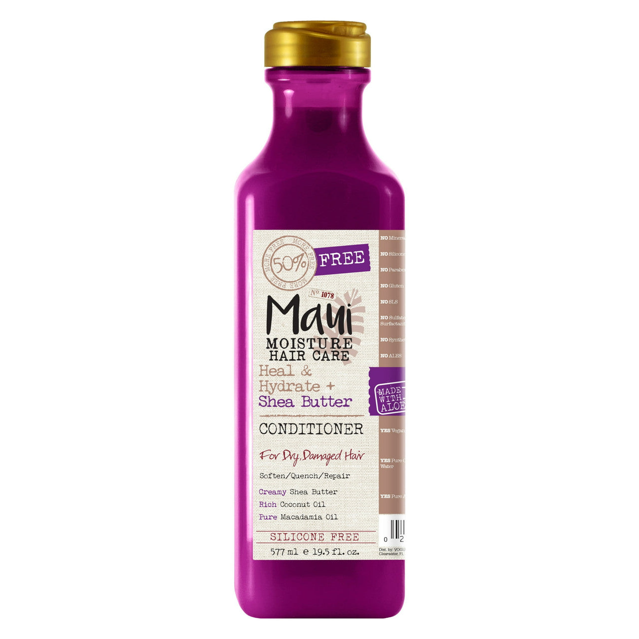 Maui Moisture Heal and Hydrate Plus Shea Butter Hair Conditioner, 19.5 Oz