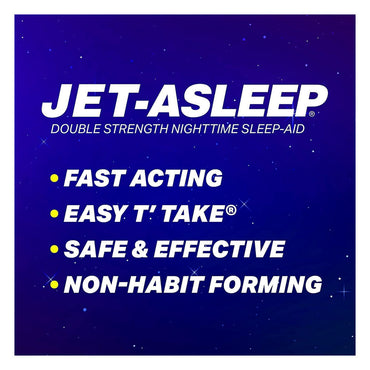 Jet-Asleep Double Strength Nighttime Sleep-Aid Caplets, 100 Ea