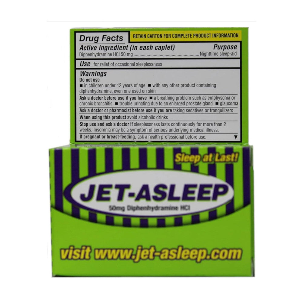 Jet-Asleep Double Strength Nighttime Sleep-Aid Caplets, 100 Ea