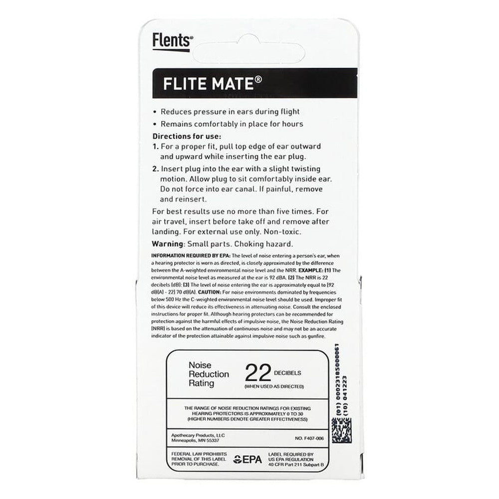 Flents Flitemate Pressure Reducing Earplugs - 1 Pair