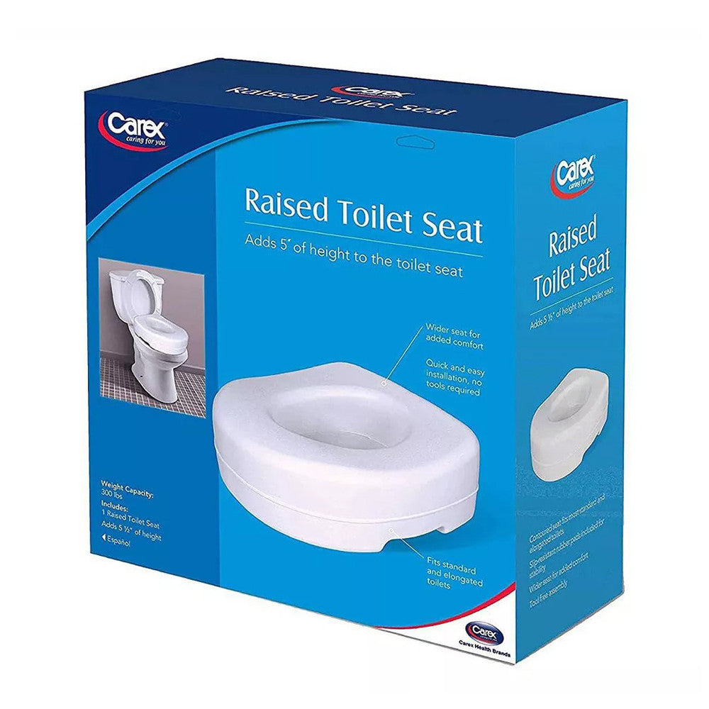 Apex Carex Raised Toilet Seat With Blow Molded, Model: B310-00, 1 Ea