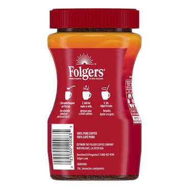 Folgers Classic Roast Instant Coffee Crystals, 3 oz