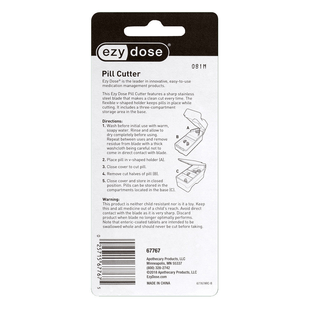 Ezy Dose Deluxe Tablet Cutter and Pill 3 Storage Compartments, 1 Ea