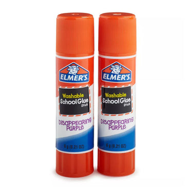 Elmers Washable Disappearing Purple School Glue Stick, 0.42 Oz, Pack of 2