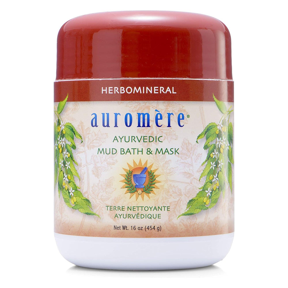 Auromere Ayurvedic Herbomineral Mud Bath and Mask Rejuvenating Herbal Detox Formula 16Oz (454g)