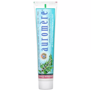 Auromere Ayurvedic Herbal Toothpaste Non Foaming Cardamom Fennel, 4.16 Oz