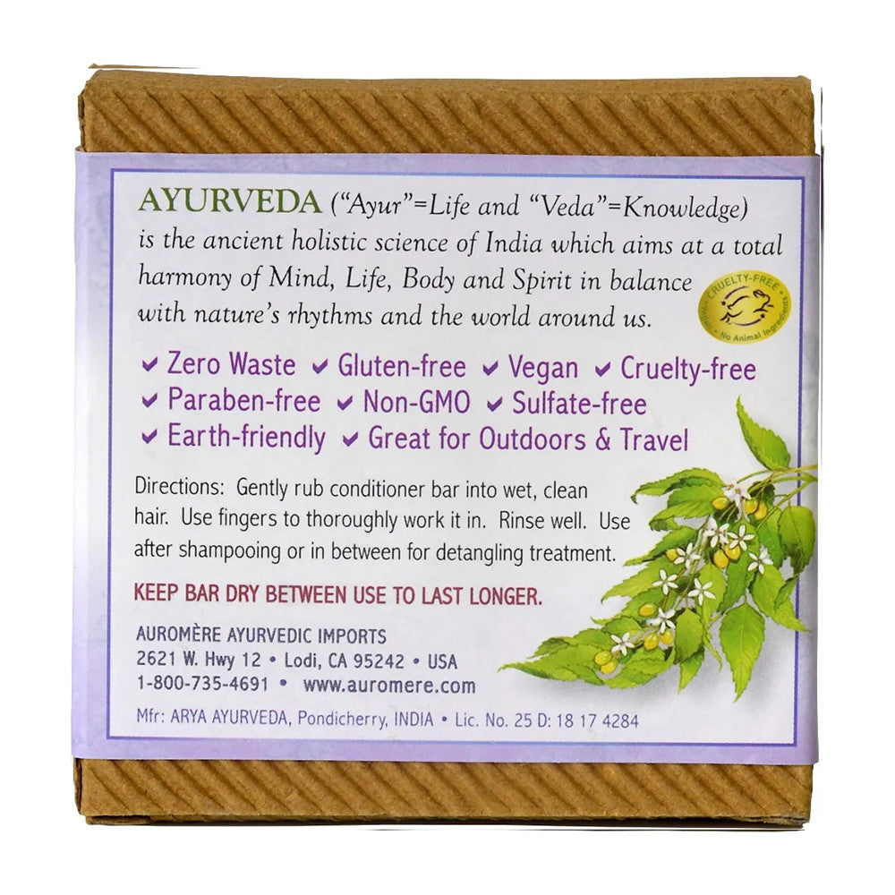 Auromere Ayurvedic Hair Conditioner Bar with Neem Herbal-Spice, 2.12 Oz