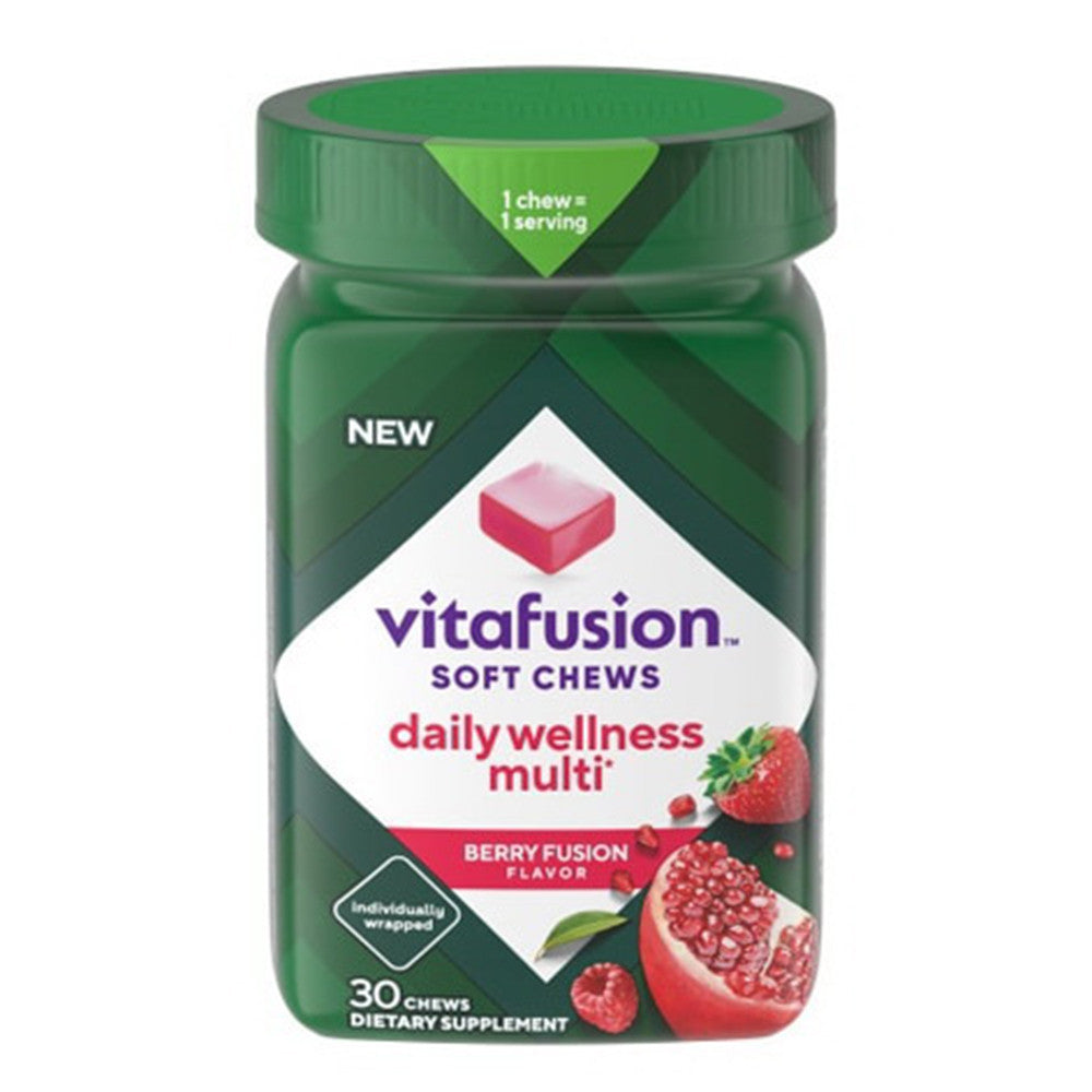 Vitafusion Daily Wellness Multi Nutrient Support Soft Chews Tablets, Berry Fusion Flavor, 30 Ea