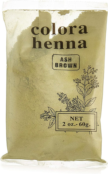 Colora Henna Powder Natural Organic Haircolor Hair Color, Ash Brown, 2 oz