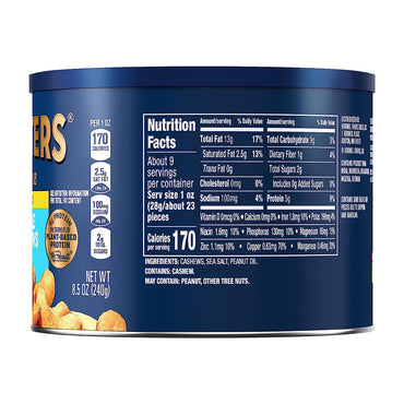 Planters Deluxe Salted Whole Cashews, 8.5 Oz
