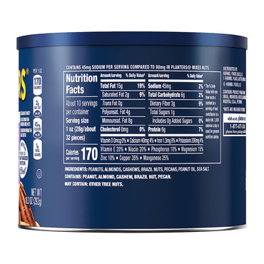 Planters Lightly Salted Mixed Nuts, Party Snacks, 10.3 Oz