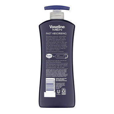Vaseline Men Fast Absorbing 3 In 1 Body, Face and Hands Lotion, 20.3 Oz