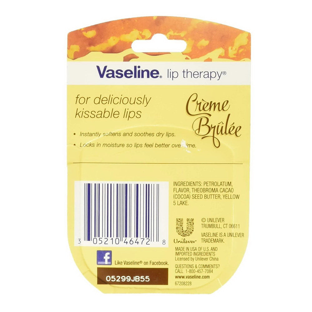 Vaseline Lip Care Therapy Creme Brulee, 0.25 Oz