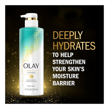 Olay Cleansing & Strengthening Body Wash with Ceramide and Vitamin B3 Complex, 17.9 Oz