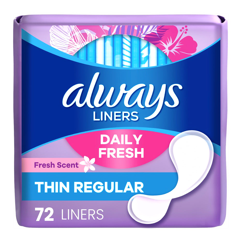 Always Daily Fresh Thin Liners Regular Absorbency Scented 72Ea