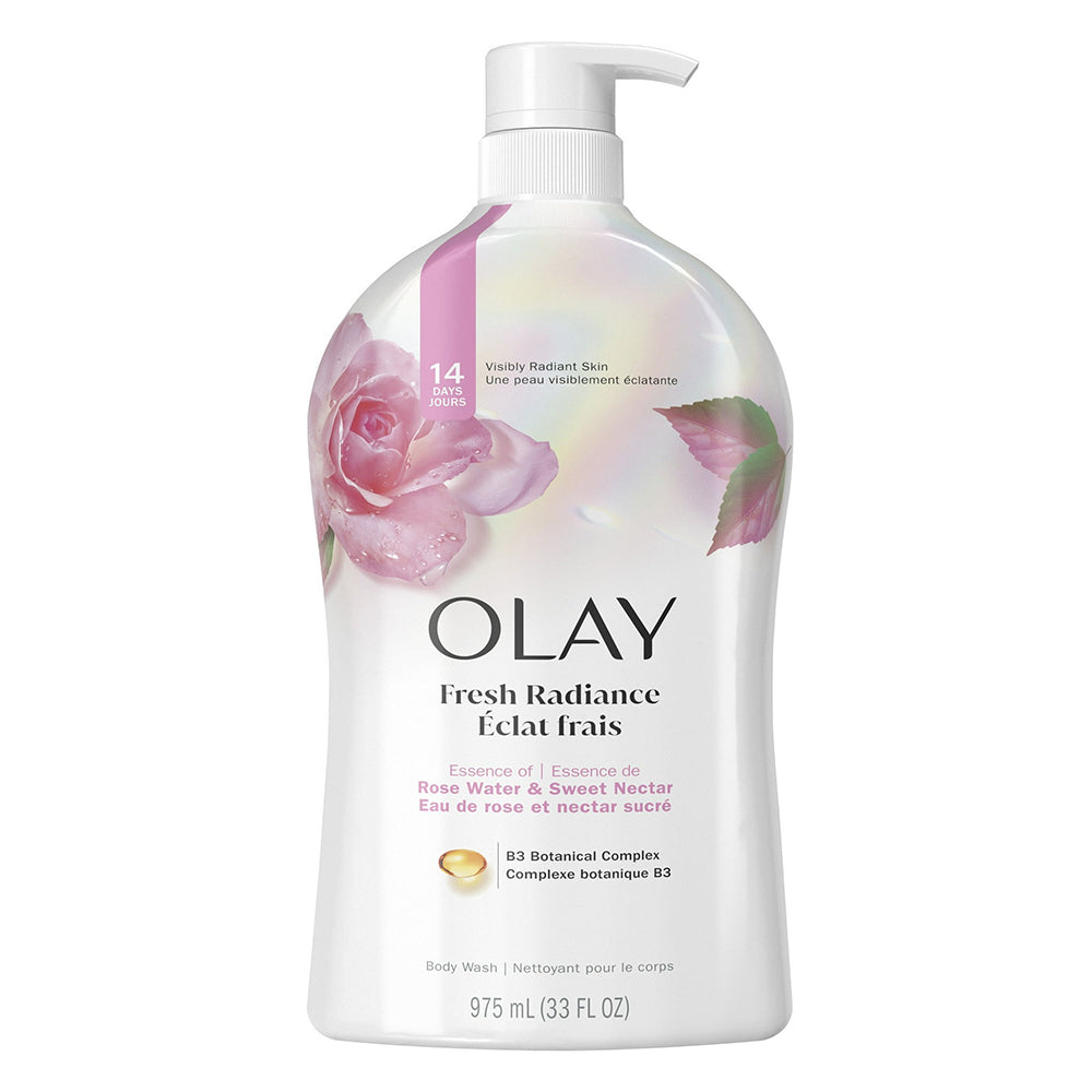 Olay Fresh Outlast Body Wash with Rose Water and Sweet Nectar for Refreshing and Skin Hydration 33Oz (975ml)