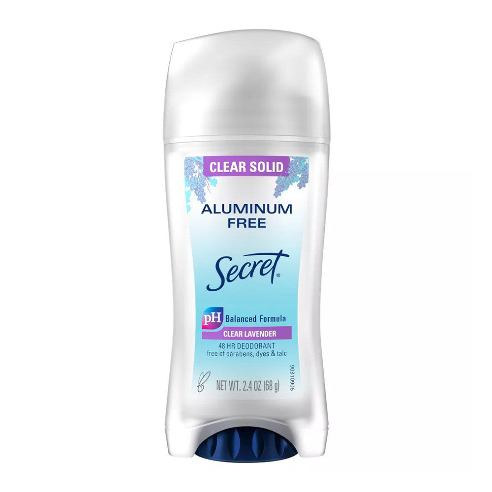 Secret Aluminum Free Clear Solid Deodorant For Women, Lavender, 2.4 Oz