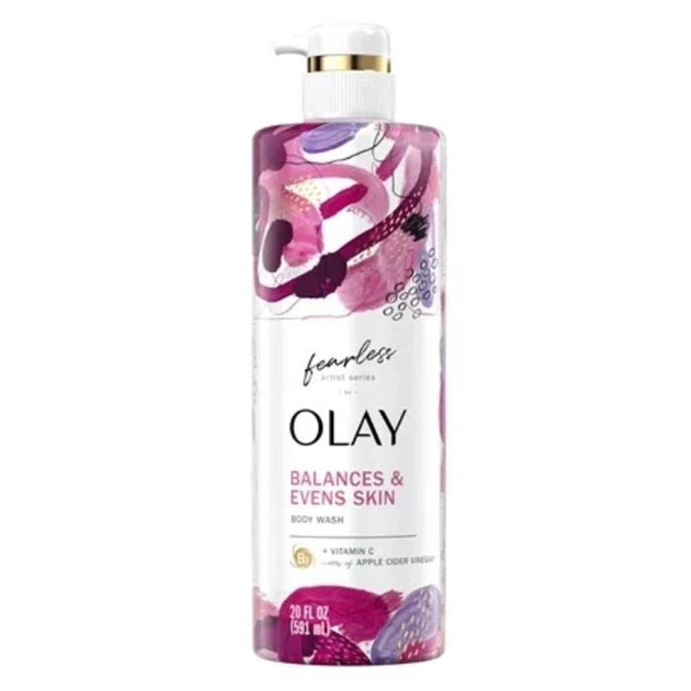 Olay Fearless Artist Series Skin Balancing Body Wash with Vitamin C and Apple Cider Vinegar 20Oz (591ml)