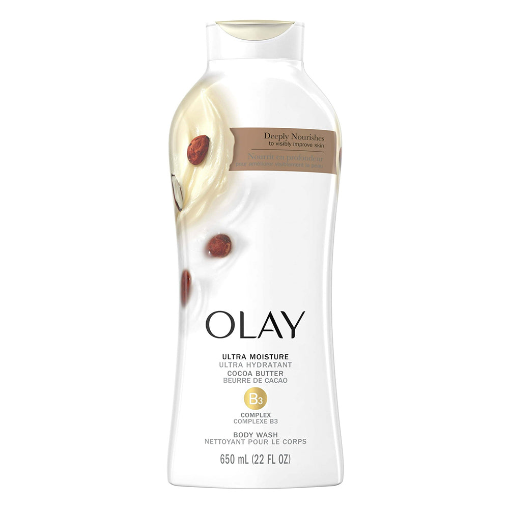 Olay Ultra Moisture Body Wash with Vitamin B3 and Cocoa Butter for Deep Hydration 22Oz (650ml)