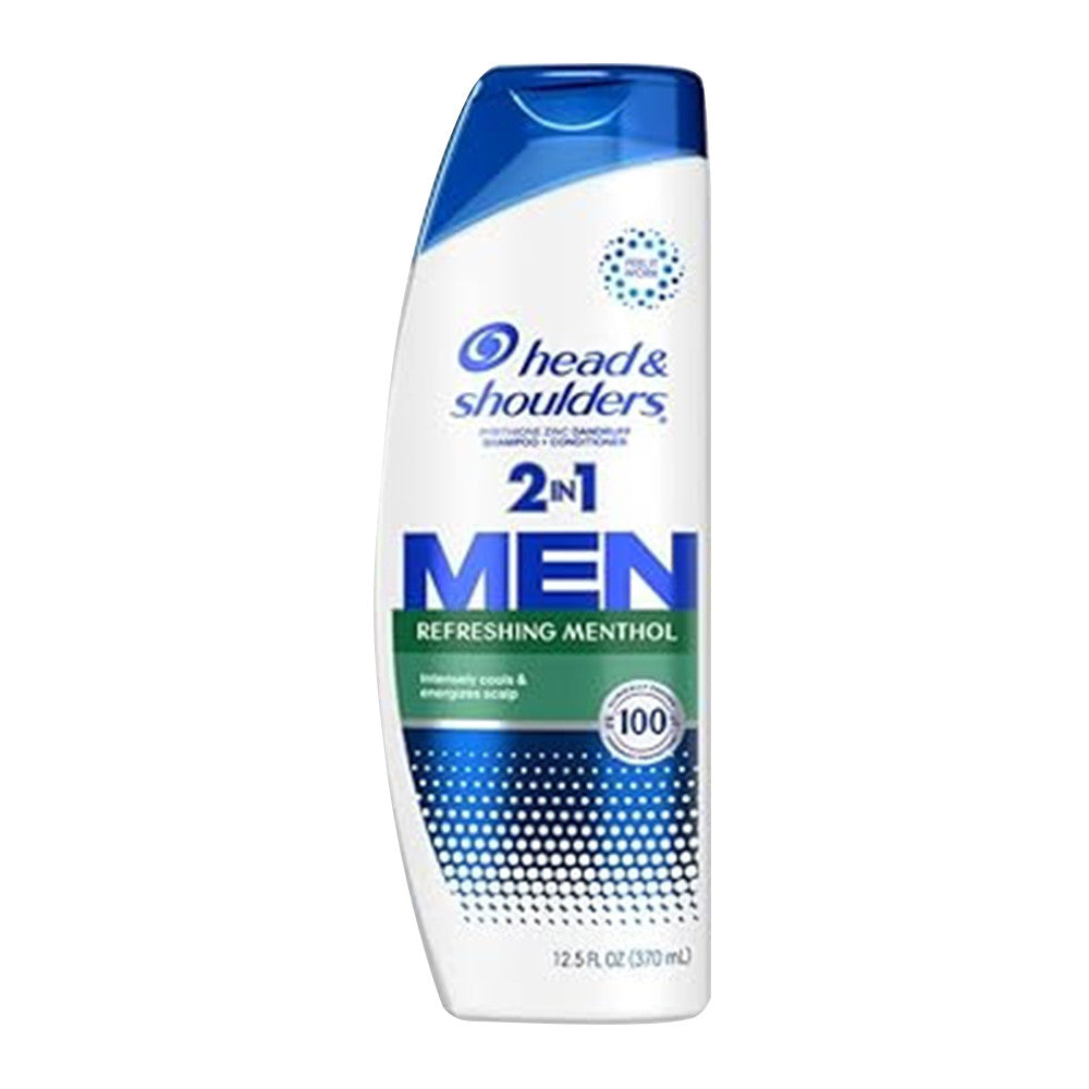 Head and Shoulders 2 in 1 Men Dandruff Shampoo and Conditioner for Refreshing Menthol, 12.5 Oz