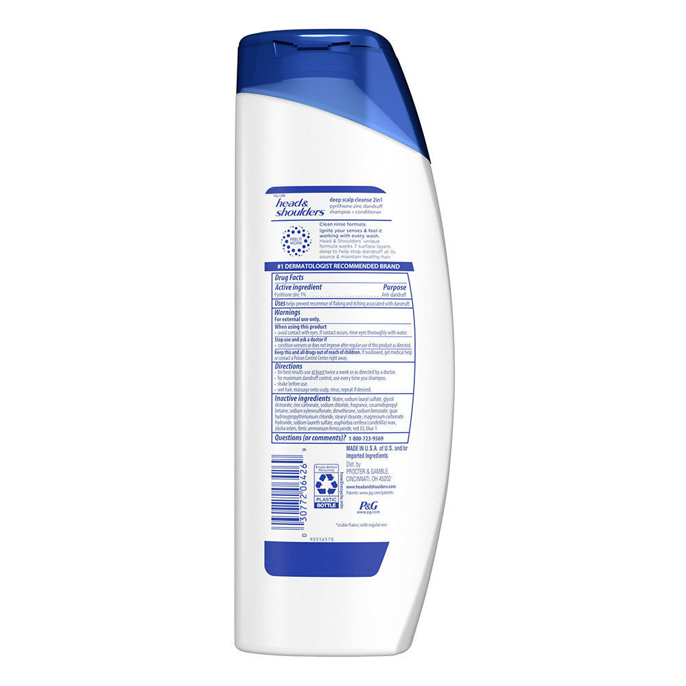 Head and Shoulders 2 in 1 Dandruff Shampoo and Conditioner, Deep Scalp Cleanse, 12.5 Oz