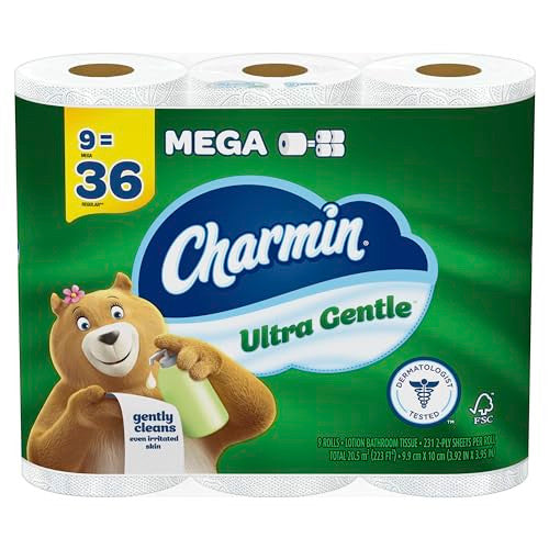 Charmin Ultra Gentle Mega Roll Toilet Paper, 9 Ea