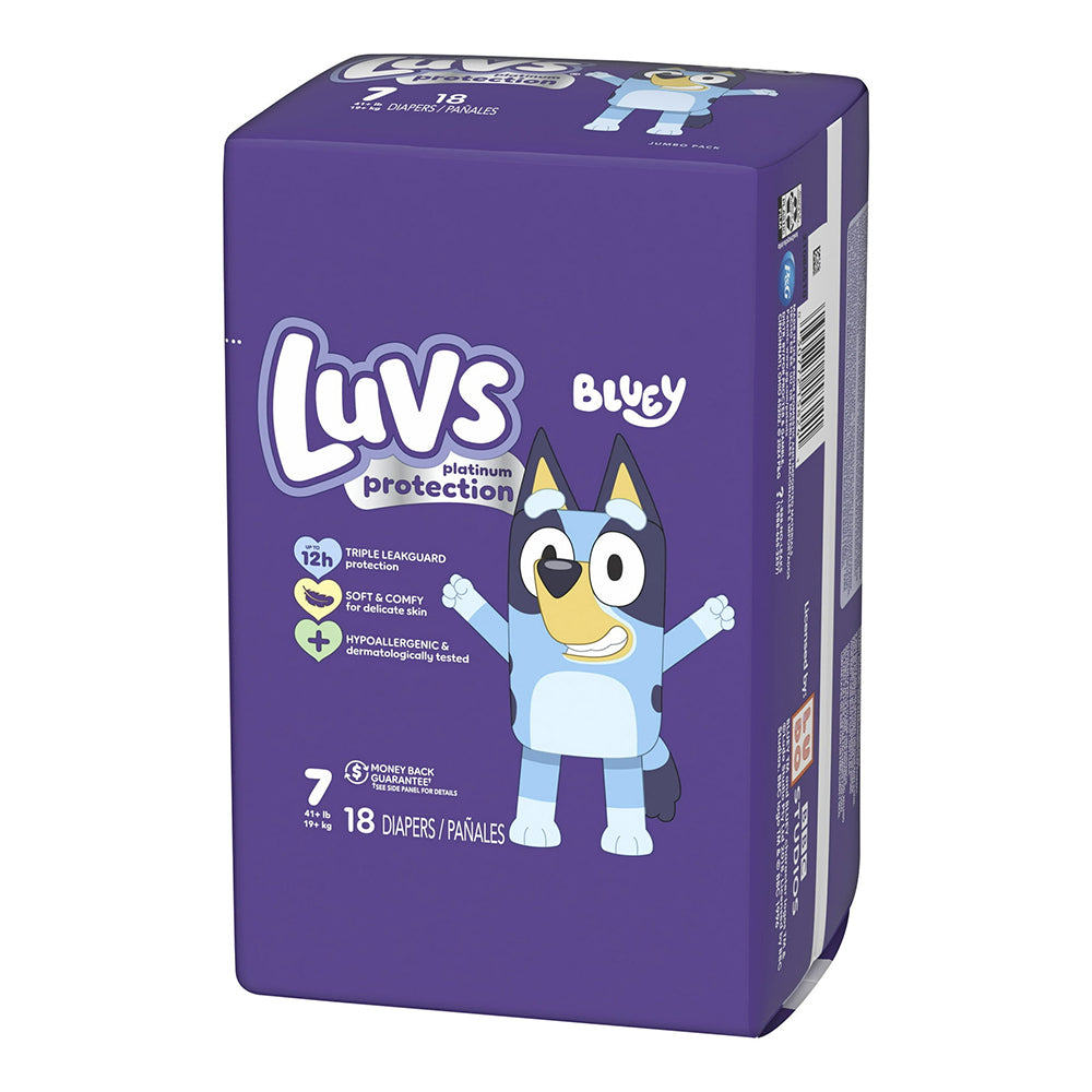Luvs Platinum Protection Size 7 Baby Diapers Keeps Baby Dry 18Ea